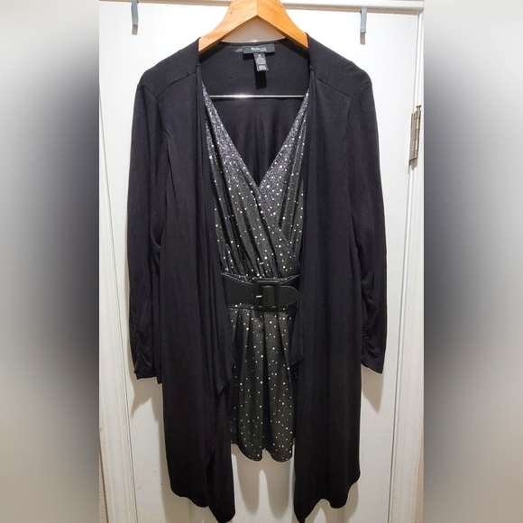 Style & Co. Jackets & Blazers - Plus Blazer and Sequin Blouse attached with Faux Belt at Waist